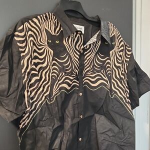 Black and Cream Cat Design Shirt